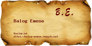 Balog Emese névjegykártya