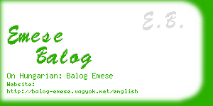 emese balog business card